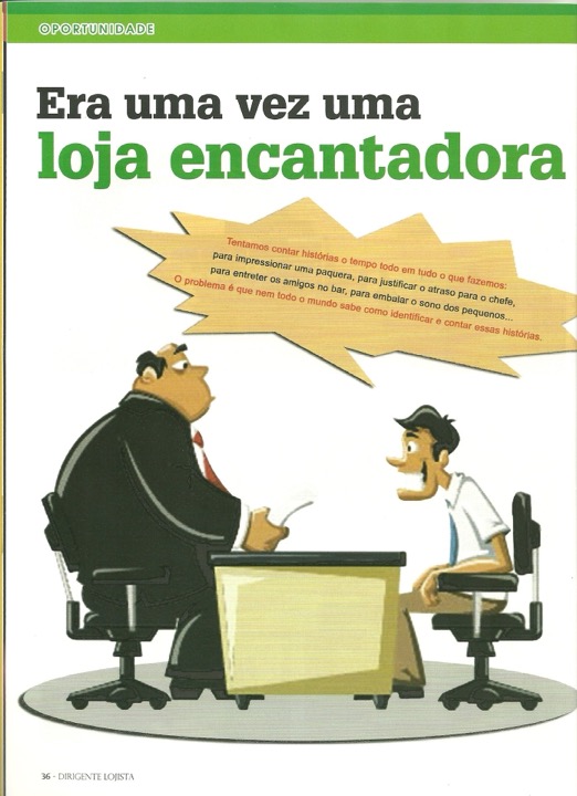 Matéria de revista sobre storytelling para o varejo